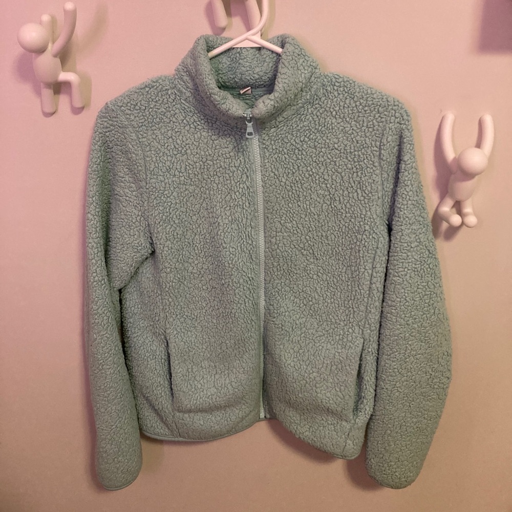 Fuzzy zip-up sweater